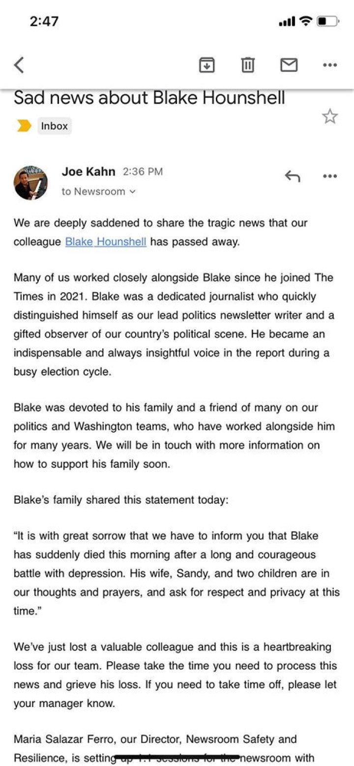 Blake Hounshell’s Cause of Death: How Did He Die?