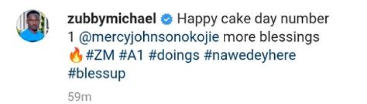 
“Happy Cake Day, Number One” – Zubby Michael Says As He Posts Photo Of Veteran Actress, Mercy Johnson 