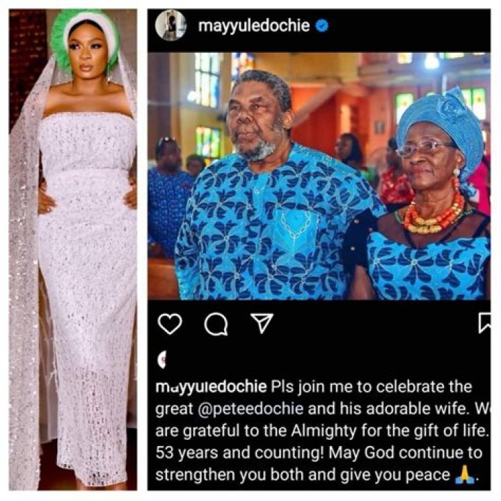 
Judy Austin’s Message To Pete Edochie And Wife On 53rd Wedding Anniversary Stirs Reactions 