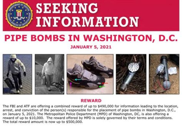 
What was the Capitol Hill pipe bomber case? FBI announces $500,000 reward to solve Jan. 5 incident 
