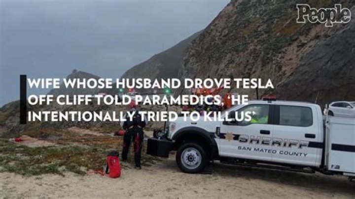 
Wife Whose Husband Drove Tesla Off Cliff Told Paramedics, ‘He Intentionally Tried to Kill Us’ 